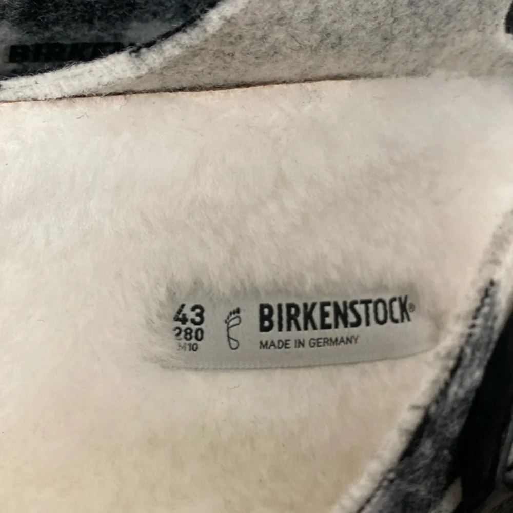 NEW Birkenstock Arizona Shearling Plaid Wool Slide Sandal Size 43 / 10